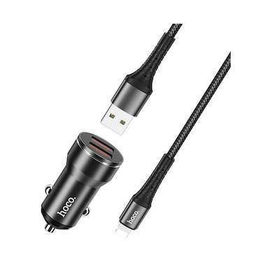 HOCO DUAL PORT CAR CHARGER SET(IP)