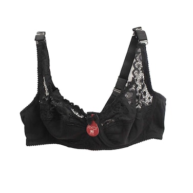 Ayci Lingerie Lace Underwired Bra 90 Cup B, Black (No Refund/Exchange for Hygienic Items)