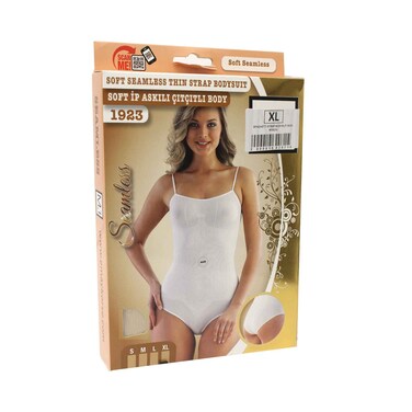 بودي سوت بحمالات رفيعة جداً بدون خياطة، مقاس كبير جداً، بلون الجلد (لا استرجاع/استبدال للمنتجات الصحية)