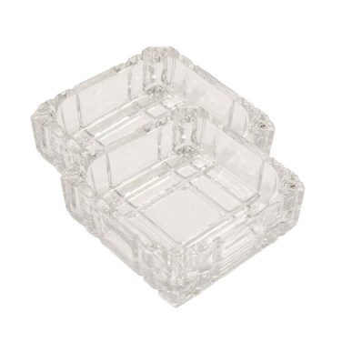 منفضة سجائر زجاجية كوك قابلة للتكديس - 10 سم قطعتان