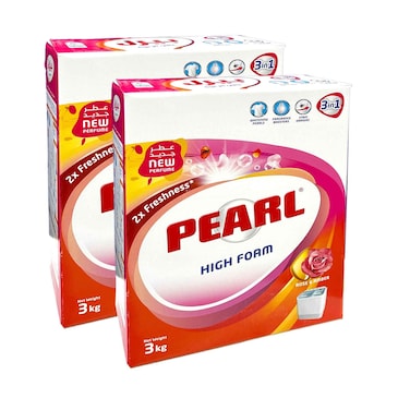 Pearl Laundry Detergent Powder High Foam Rose Amber 3kgx2 Pieces