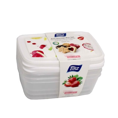 Titiz Plastic Container 1200ml Set of 3 Assorted