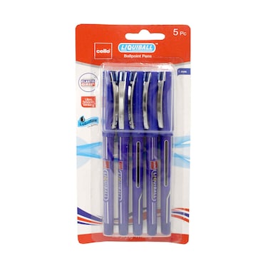 Cello Liquidball 5 Pieces Ballpoints Pens 1mm Assorted