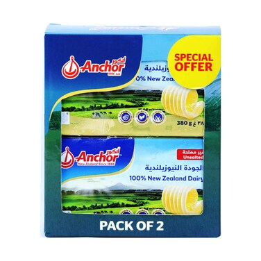 Anchor Butter Unsalted 380gx2 Pieces