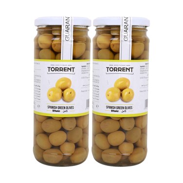 Torrent Green Olives Whole 285gx2 Pieces