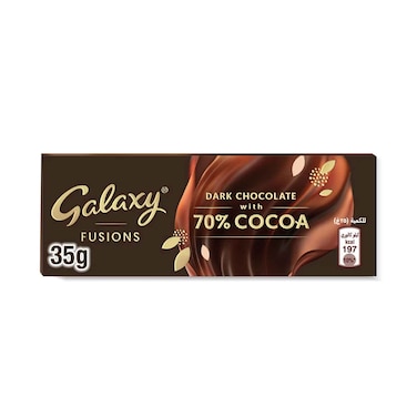 Galaxy Fusions Dark Chocolate With 70% Cocoa 35g