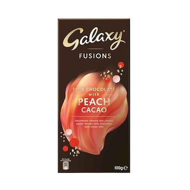 جالاكسي فيوجنز شوكولاتة بالحليب مع الخوخ والكاكاو 100غ