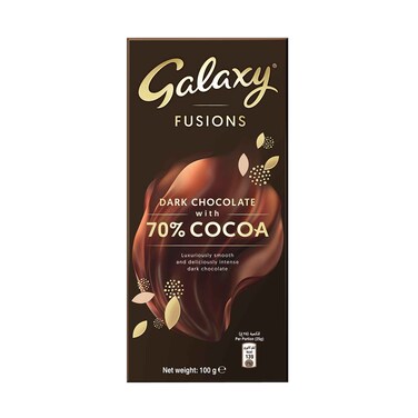 Galaxy Fusions Dark Chocolate With 70% Cocoa 100g