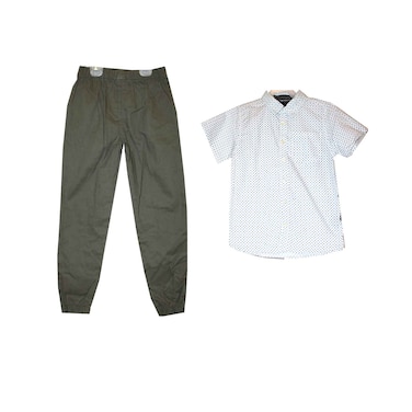 طقم بنطال وقميص كاجوال للأولاد من عمر 8 إلى 12 سنة، متنوع