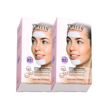 Pritty Cosmetics Pore Cleansing Strips For Chin &amp; Forehead Pack Of 2