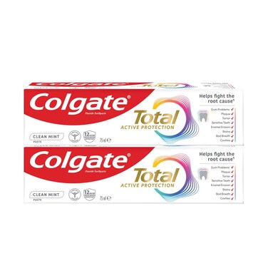 Colgate Toothpaste Total Active Protection Clean Mint 75mlx2 Pieces