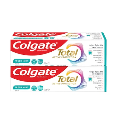 Colgate Toothpaste Total Active Protection Fresh Mint 75mlx2 Pieces