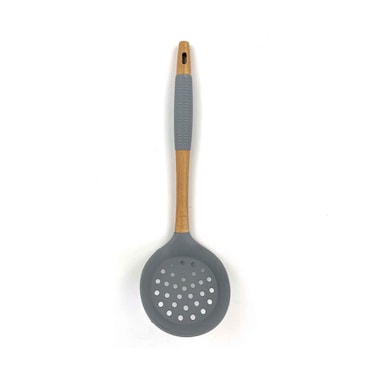 Homepro Bamboo Kicthen Spoon Skimmer Silicon Head