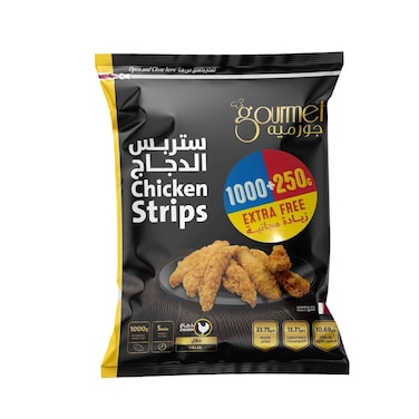 Gourmet Frozen Chicken Strips 1000g + 250g