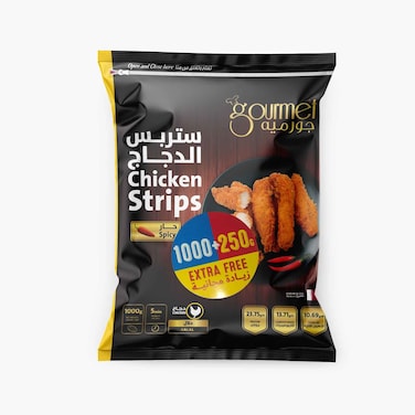 Gourmet Frozen Chicken Strips Spicy 1000g + 250g