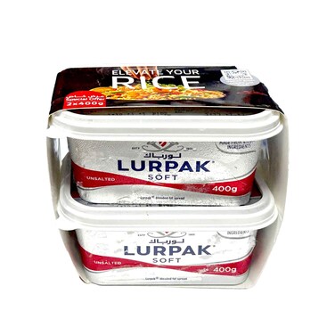 Lurpak Soft Butter Unsalted 400gx2 Pieces