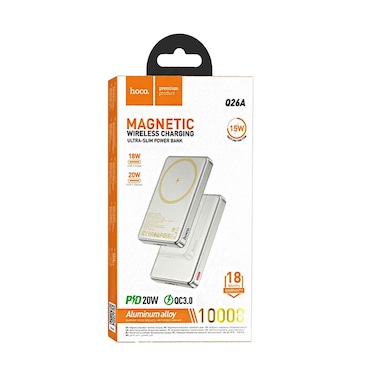Hoco Power Bank Ultra Slim, Q26A Magnetic Wireless Charging Power Delivery 20Watts