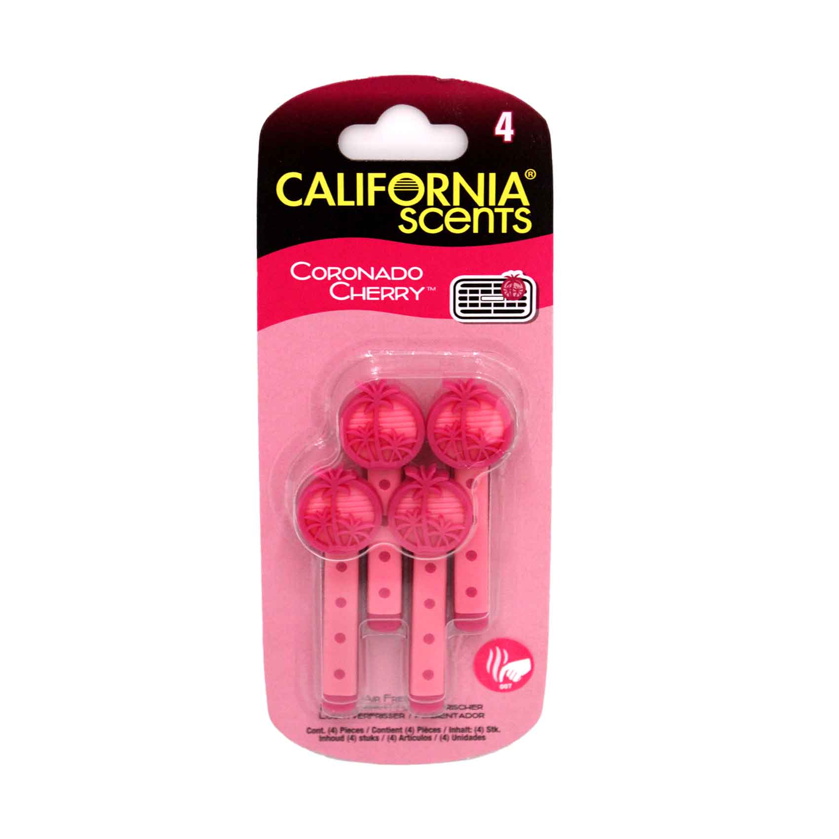 California Scents Car Air Freshener 4 Vent Stick Coronado Cherry