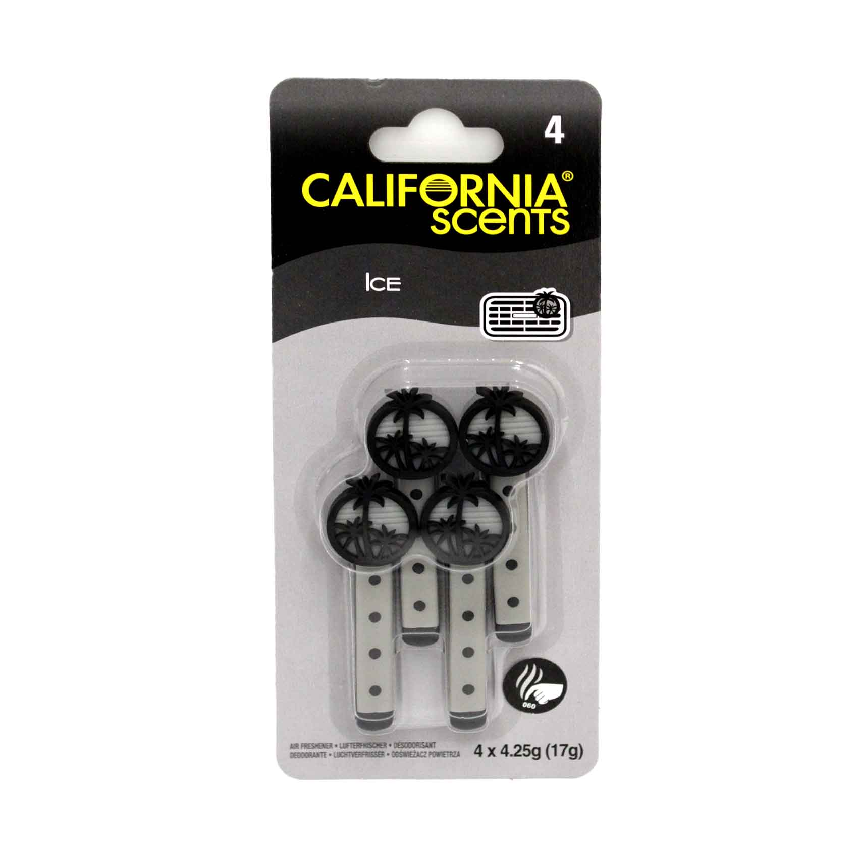 California Scents Car Air Freshener Vent Stick Ice 4.25gx4