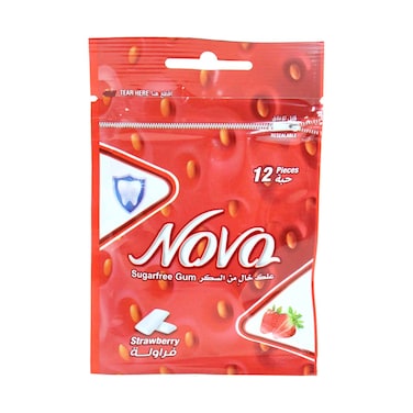 Nova Sugar Free Gum Strwberry 12 Piece
