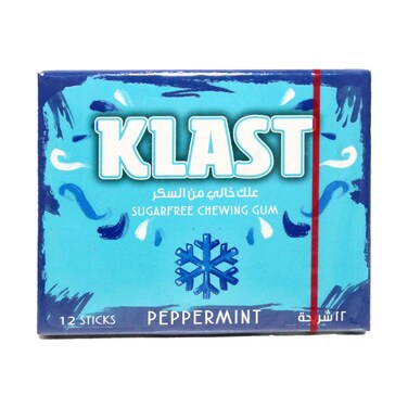 Klast Sugar Free Chewing Gum Peppermint 12 Sticks
