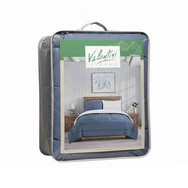 Valentini Bianco Comforter 3 Pieces Set, Dark Grey Single Size