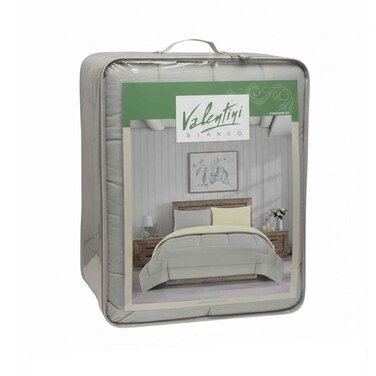 طقم لحاف فالنتيني بيانكو، 4 قطع، رمادي فاتح، مقاس كوين