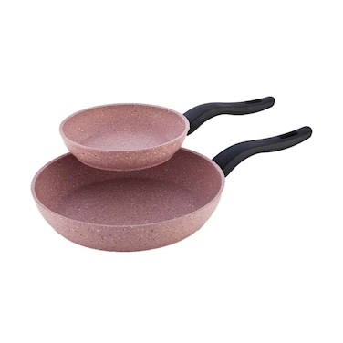 Falez Granitec Frying Pan 20cm + 26cm Pink