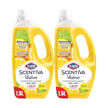 Clorox Scentiva Disinfectant Cleaner Dilutable With Madagascar Citrus Grove 1.5lx2 Pieces