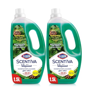 Clorox Scentiva Disinfectant Cleaner Dilutable With Mediterranean Pine Forest 1.5lx2 Pieces