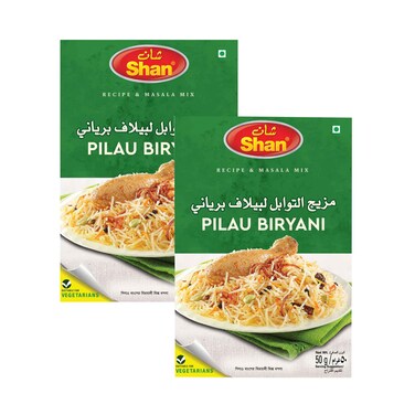Shan Seasoning Mix Pilau Biryani Powder 50gx2 Pieces