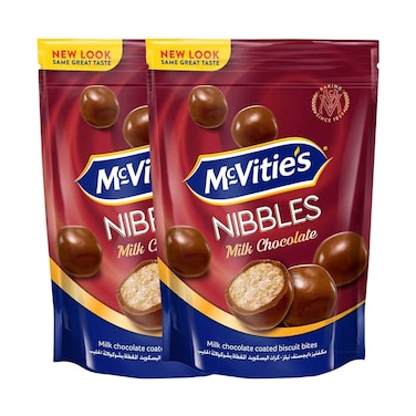 بسكويت ماكفيتيز نيبيلز مغطى بالشوكولاتة بالحليب 110 جرام × 2 قطعة