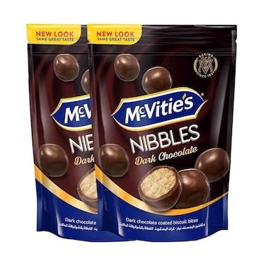 McVities Nibbles Dark Chocolate Coated Biscuit Bites 110gx2 Pieces