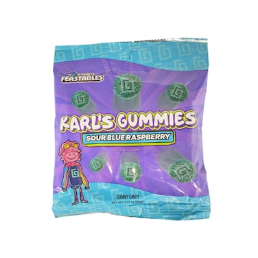 Mr Beast Gummy Candy Karl's Sour Gummies Blue Raspberry 50g