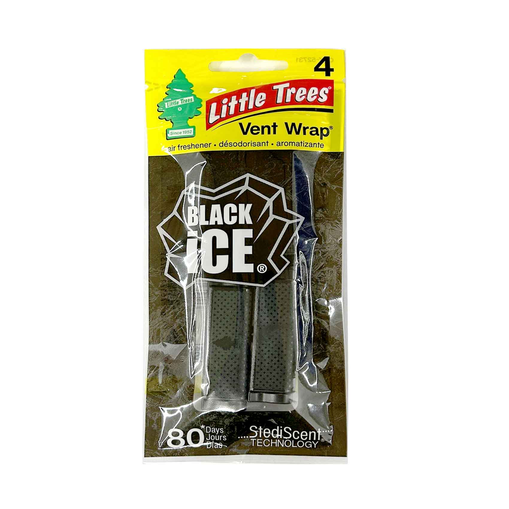 Little Trees Air Freshener 4 Vent Wrap Black Ice Scent