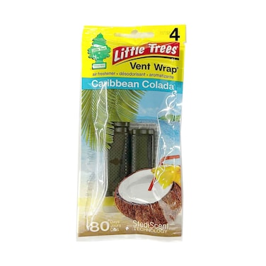 Little Trees Air Freshener 4 Vent Wrap Caribbean Colada Scent