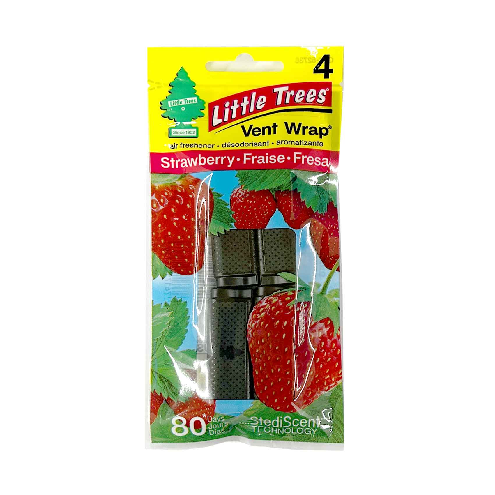 Little Trees Air Freshener 4 Vent Wrap Strawberry Scent