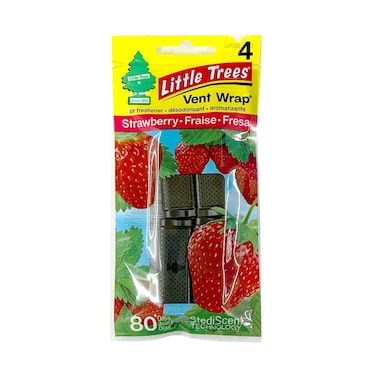 Little Trees Air Freshener 4 Vent Wrap Strawberry Scent