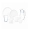 Luminarc Diwali White Diner 38 Pieces Set