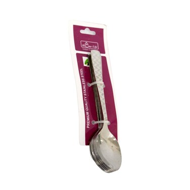 Home Life Stainless Steel Tea Spoon 6 Pieces Set Regency Zigzag