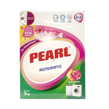 Pearl Laundry Detergent Powder Automatic Rose &amp; Amber 3kg