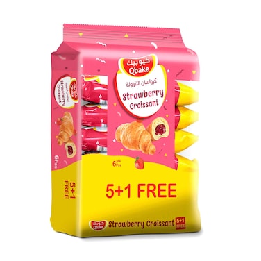 Qbake Croissants With Strawberry Filling 5+1 Free 360g