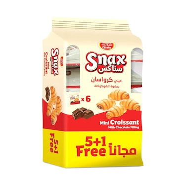 Qbake Snax Mini Croissant With Chocolate Filing  5+1 264g