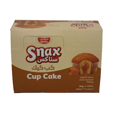 Qbake Snax Cup Cake With Caramel Filling 30gx12 Pieces