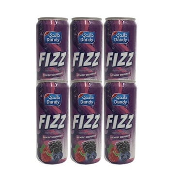 Dandy Fizz Carbonated Drink With Mixed Berries Flavour 330mlx6 Pieces