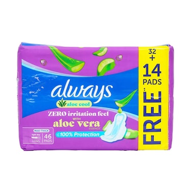 Always Aloe Cool Maxi Thick 46 Pads