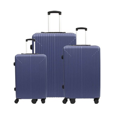 Hard Trolley 4 Wheels ABS 3 Pieces Set Sea Blue