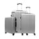 Hard Trolley 4 Wheels ABS 3 Pieces Set Silver