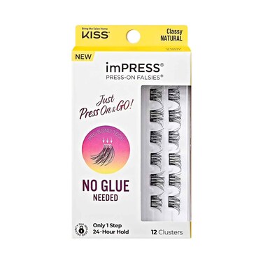 KISS imPRESS Press-On Falsies Just Press On&amp;Go Classy Natural 12 Clusters