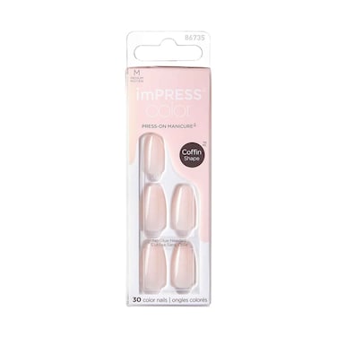 Kiss Impress Color Medium Coffin Shape Nails 30 Serendipity